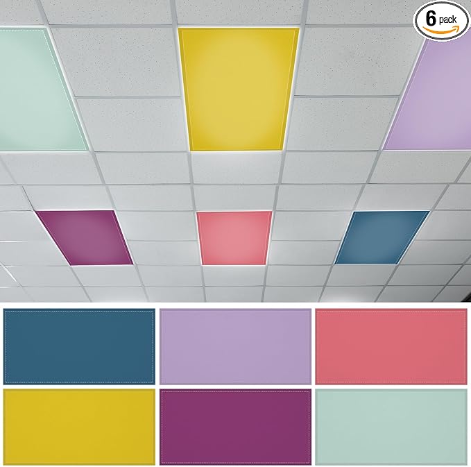QOUBAI 6PCS Fluorescent Light Covers, 4x2 Feet Magnetic Light Cover Fluorescent by QOUBAI