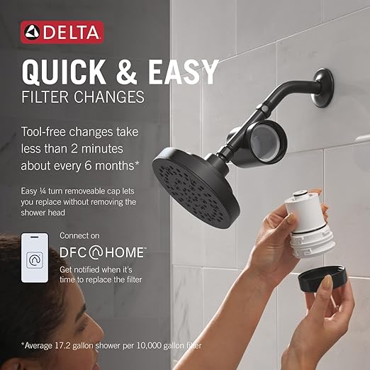 Delta Faucet Clarifi Standard Shower Filter Attachment Matte Black - Image 3