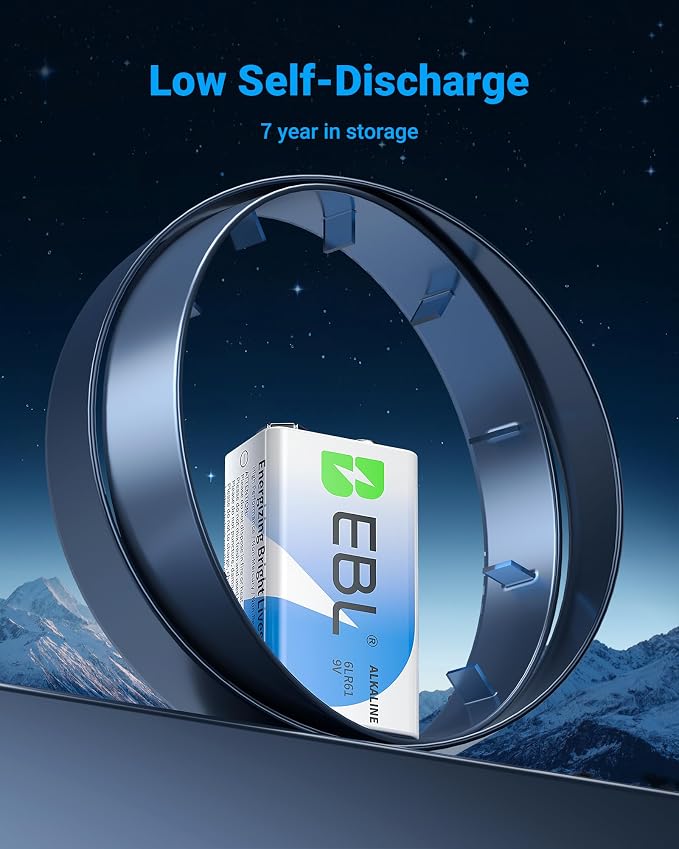 EBL 9V Batteries 8 Pack, Alkaline Power 9 Volt Battery, 7-Year Shelf Life | - Image 5