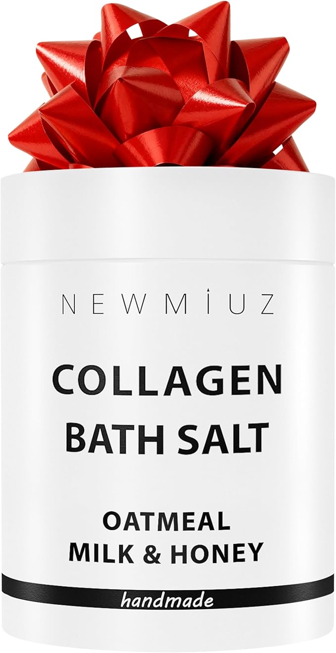 Collagen Bath Salt Soak Moisturize Soften Skin Magnesium Coconut Oatmeal Honey Epsom Salt Luxury Spa Destress Relaxation Gifts for Women and Men