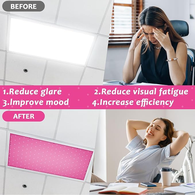 QOUBAI 4PCS Fluorescent Light Covers, 4x2 Feet Magnetic Light Cover Fluorescent - Image 4