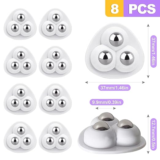 8 Pack Self AdhesiveKitchen Appliance Casters, 360° Swivel - Image 2