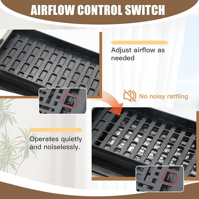 Floor Vents Registers Adjustable Grates 4x12 Inch Matte Black Air Vent Easy - Image 5