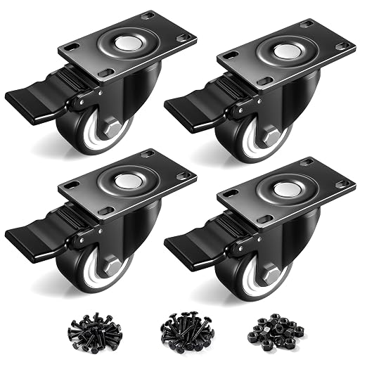 Caster Wheels, 2.5 Inch Heavy Duty Casters Set of 4 by ANDUTEES