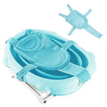 Baby Bath Seat Support Net Soft Headrest Baby Bath Cushion Pad, Breathable Newborn Infant Bathtub Shower Mesh Mat, Adjustable Shower Pad Portable Anti-Slip Bath Sling 0-18 Months, Blue (No Bathtub)