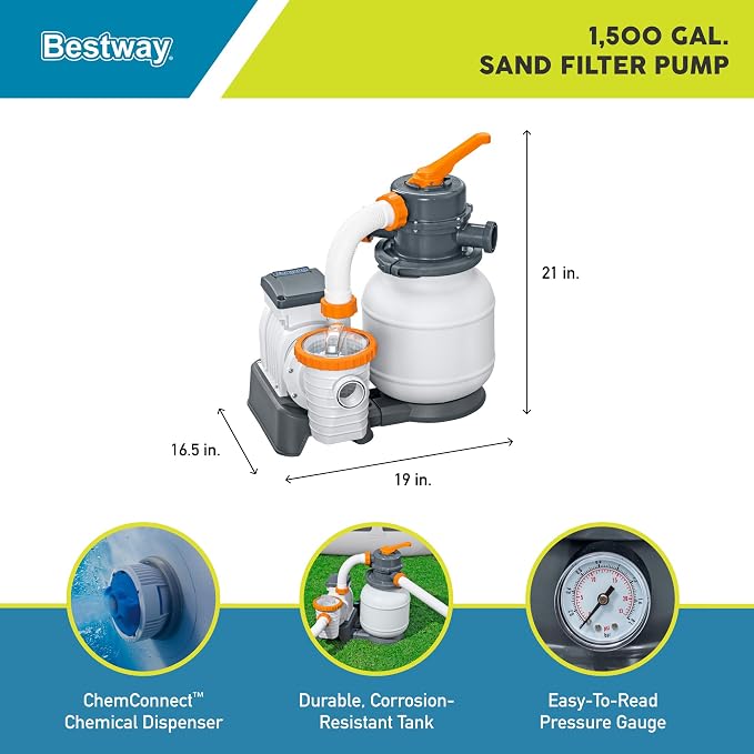 Bestway 58498E Flowclear 1500 Gallon Sand Filter Pool Pump - Image 2