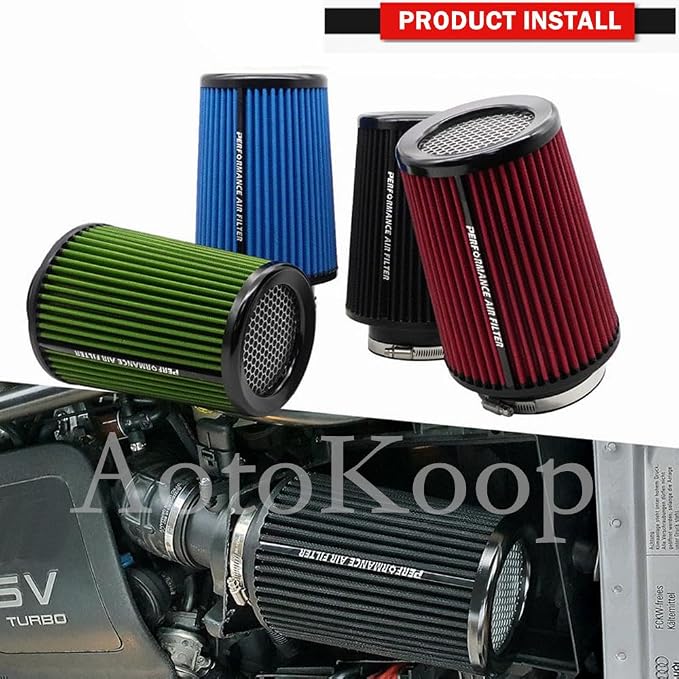 Premium Cone Air Filter, Clamp-on 3" Inlet Mesh Top High Airflow Engine - Image 6