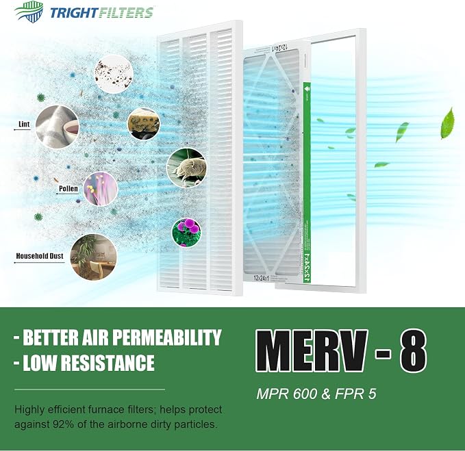 12x24x1 Air Filter 4 Pack, MERV 8 Pleated Dust Defense Air Filters Replacement - Image 5