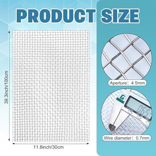 SATINIOR 2 Packs 11.8 x 39.3 Inch 304 Stainless Steel Woven Wire Mesh Fine - Image 3