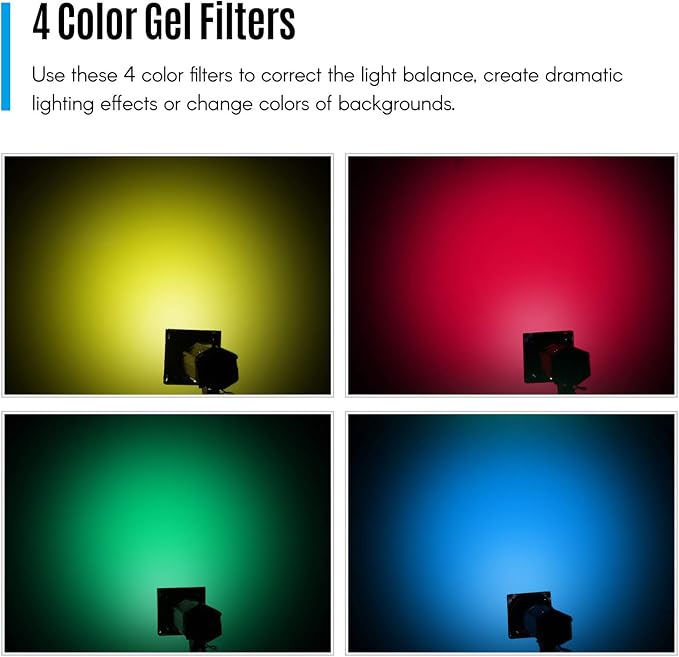 GODOX Barn Door with Honeycomb Grid 4 Color Gel Filters - Image 3