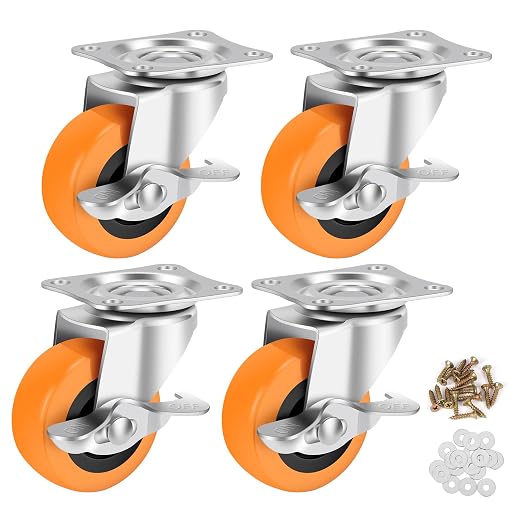 2.5 Inch Caster Wheels, Casters Set of 4, Heavy Duty Caster by BOSGEOT