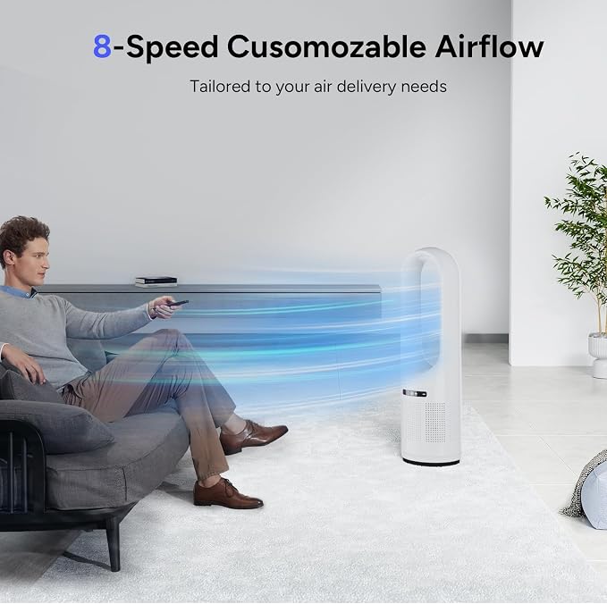3 IN 1 Tower Fan, 31.5Inch Cooling & Heating Bladeless Fan - Image 8