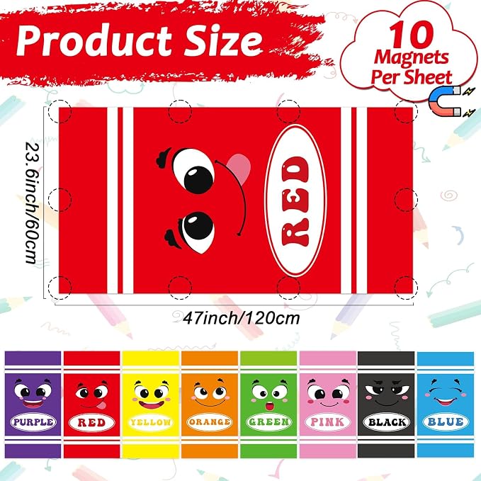 Wiooffen 8 Pcs Colorful Crayon Fluorescent Light Covers - Image 2