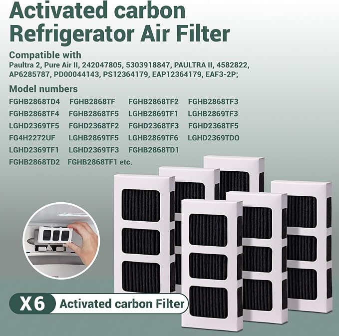 6 Pack Refrigerator Air Filter Replacement - Image 4