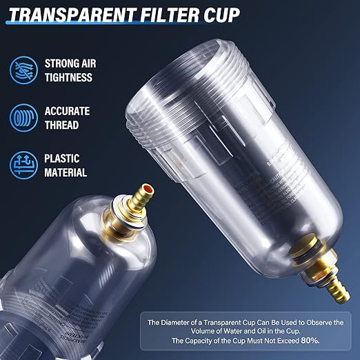 TAILONZ PNEUMATIC 1/4 Inch NPT Air Filter Pressure Regulator Combo Piggyback - Image 5