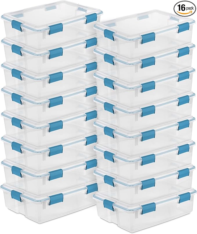 Sterilite 16-Pack Gasket Box, Weather-Resistant Storage Bins by Sterilite