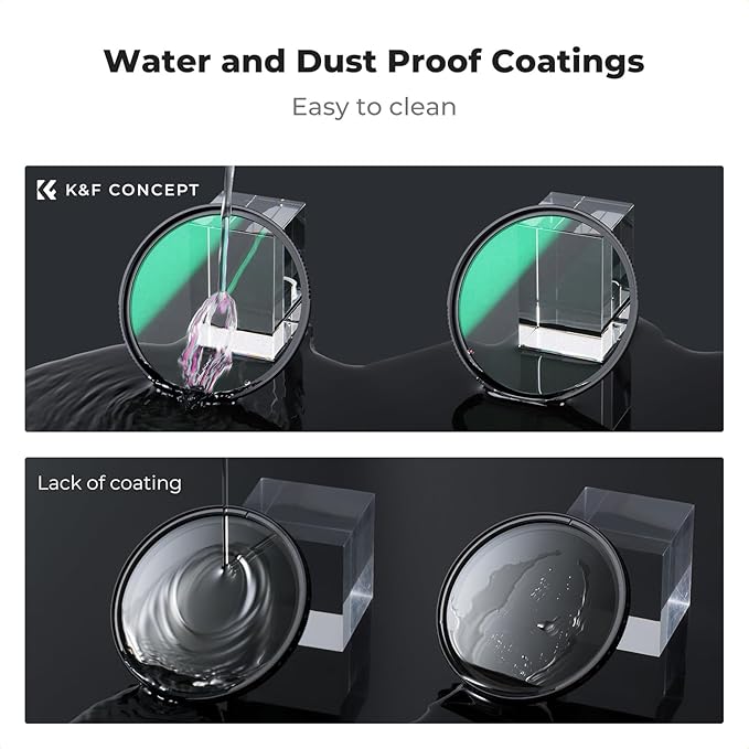 K&F CONCEPT 49mm Black Diffusion 1/4 & 1/8 Lens Filter Kit, Mist Cinematic - Image 6