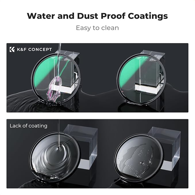 K&F CONCEPT 58mm Black Diffusion 1/4 & 1/8 Lens Filter Kit, Mist Cinematic - Image 6