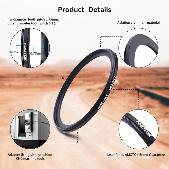 67mm Lens to 55mm Camera Lens Adapter, 67mm-55mm Filter Step-Down Ring - Image 3