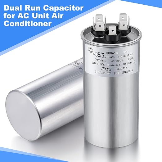 Frienda 2 Pcs 35+5 MFD 35/5 uf ±6% 370V or 440V VAC Dual Run Round Capacitor - Image 5