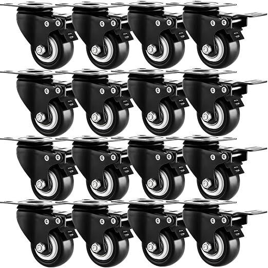 2" Casters Set of 16 Heavy-Duty Industrial Caster Wheels by GcFoir