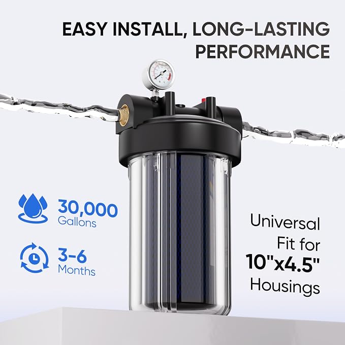 PUREPLUS 5 Micron 10" x 4.5" Whole House PFAS Removal Replacement Water Filter - Image 7