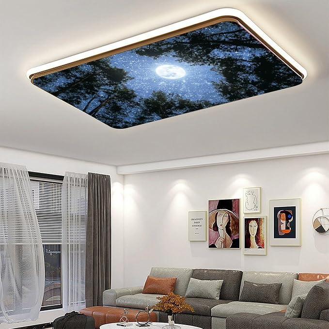 2 Pack Fluorescent Light Covers 4 X 2 Feet Night Forest Magnetic Light Cover - Image 6