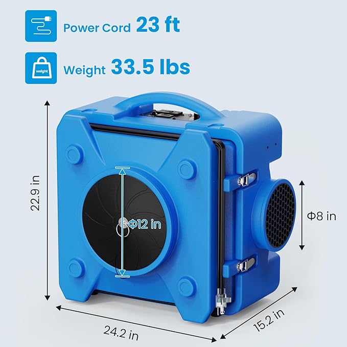 CADPXS Shield-550 Air Scrubber, Negative Machine Airbourne Cleaner HEPA - Image 6
