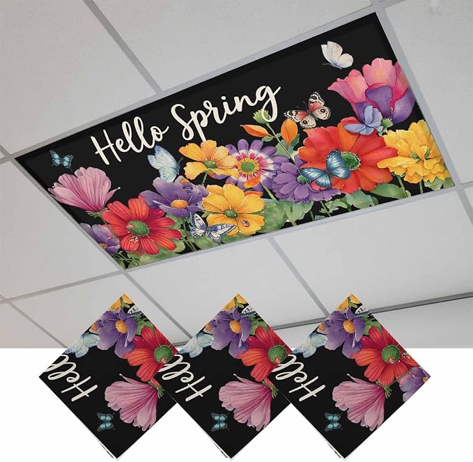 Fluorescent Light Covers for Ceiling Lights Hello Spring Magnetic Light Filters by Home+L6