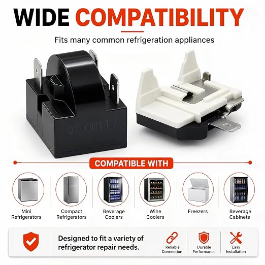 QP2-4R7 4.7 Ohm 3-Pin PTC Starter Relay Kit, 3 Sets | PTC start relay and - Image 3
