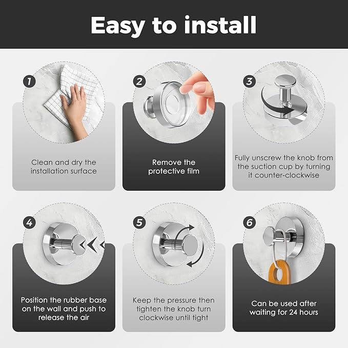 Shower Hooks for Inside Shower,Suction Cup Hooks for Glass Window,Removable Towel Hooks for Bathrooms,2 Packs(Mirror)