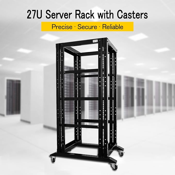 Raising Electronics Server Rack Open Frame Rack 4 Post 19 inch Adjustable - Image 2