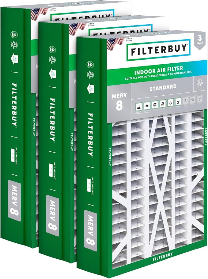 Filterbuy 14.5x27x5 Air Filter MERV 8 Essential Dust & Allergy Defense by Filterbuy