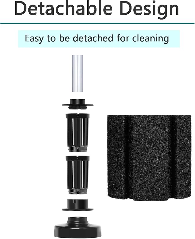AQUANEAT Aquarium Air Powered Sponge Filter, Fish Tank Bio Bubble Filter - Image 3