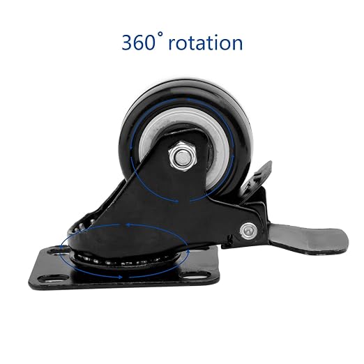 4 PCS 2 inch Heavy Duty Caster Wheels Polyurethane PU Rubber Swivel Casters - Image 9