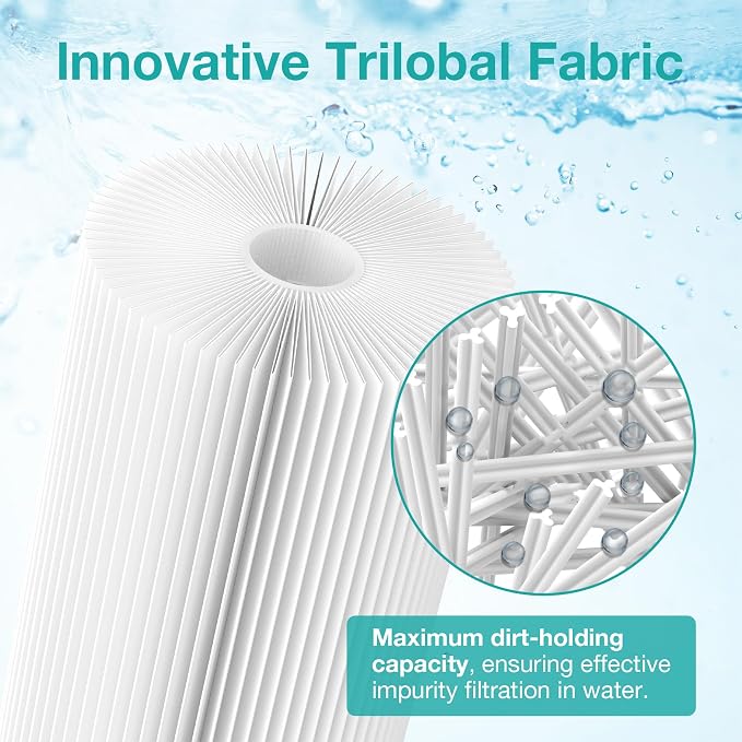 SimPure 10"x4.5" Pleated Sediment Water Filter, 20 Micron Whole House Water - Image 3