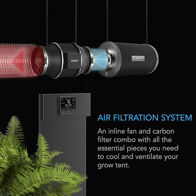 AC Infinity Air Filtration PRO Kit 8”, Inline Fan, Temperature Humidity VPD - Image 2