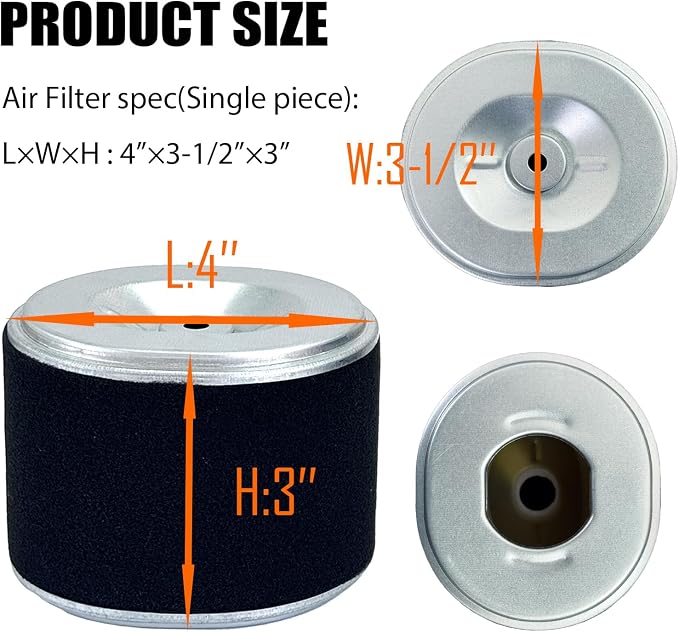 4 PACKS Air Filter for Honda GX270 9HP GX240 8HP Engines Air Cleaner – Upgraded - Image 3