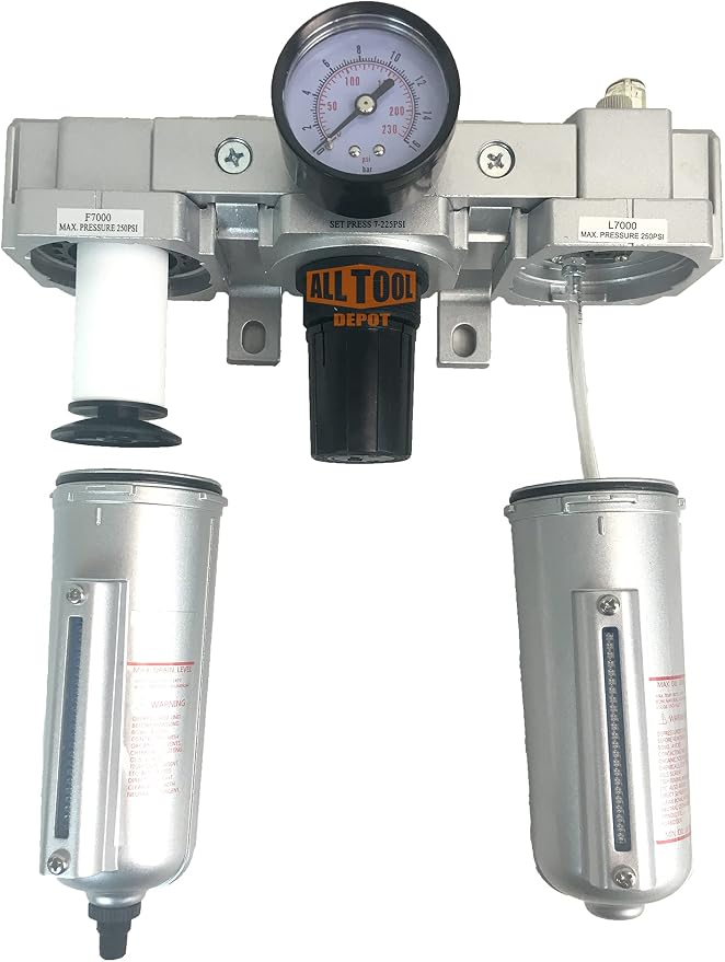 3/4" NPT HEAVY DUTY Compressed Air In Line Filter Regulator Lubricator Oiler - Image 6