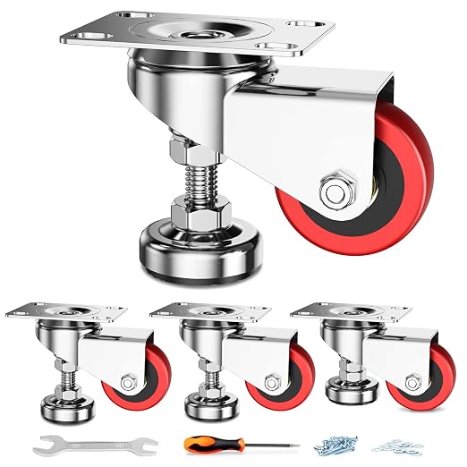 2" Leveling Plate Caster Wheels by HomhooHardware