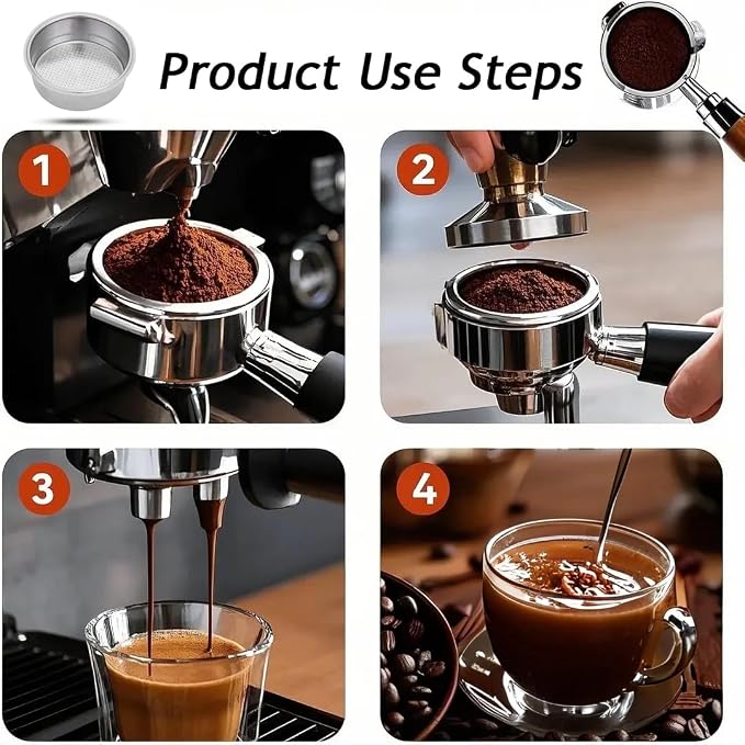 51mm Stainless Steel Coffee Filter Double Layer Filter Basket Stainless Steel - Image 4