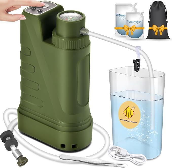 Electric Portable Water Filter Survival, Fast Flow, Lightweight, 4-Layer by ARCUSA