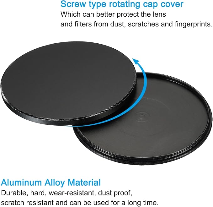 PATIKIL 82mm Lens Cap, Camera Lens Cap Cover Universal Lens Filter Stack Cap - Image 4