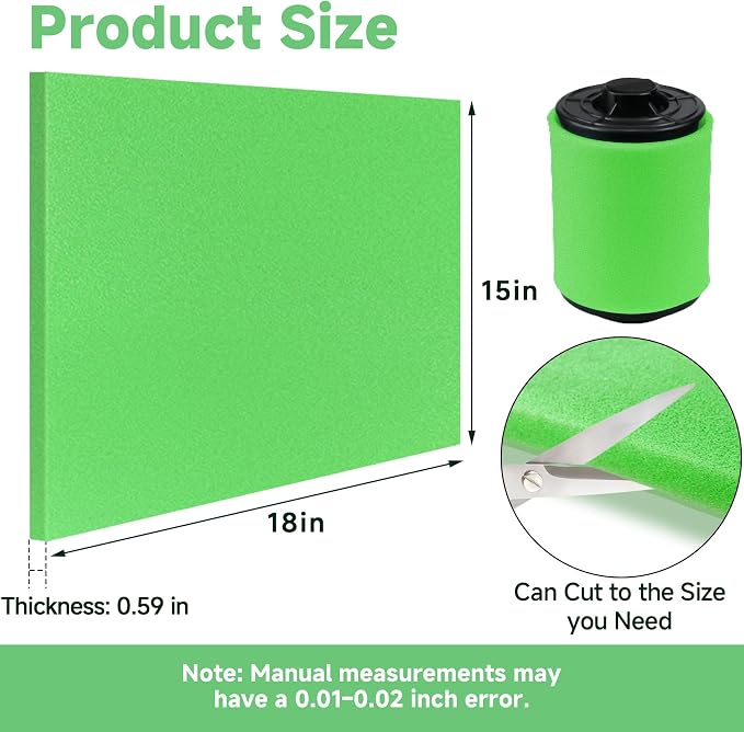 Washable Foam Filter Material for Uni Filter BF-1 BF1, 65-PPI Motorcycle Foam - Image 2