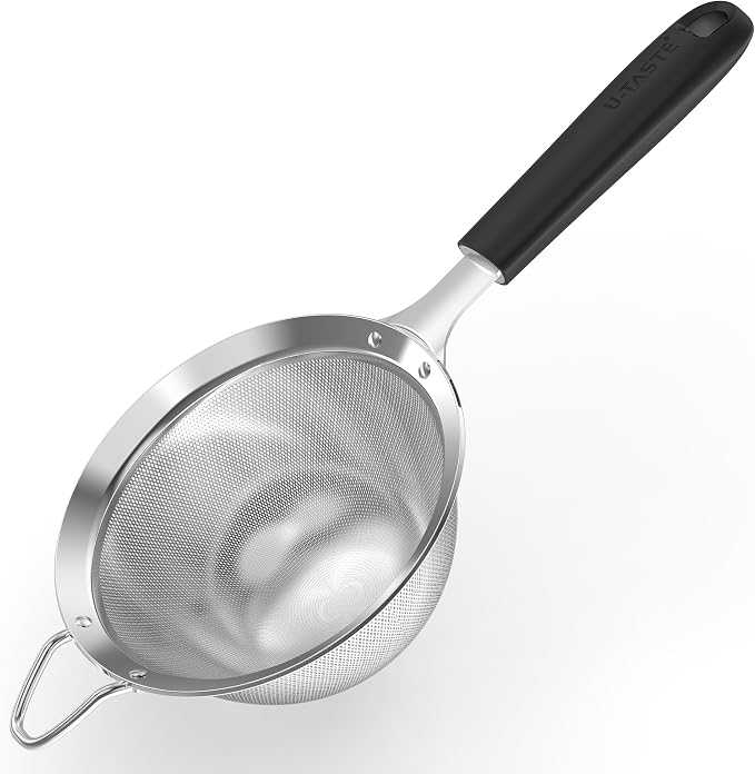 U-Taste Medium Fine Mesh Strainer: 18/8 Stainless Steel 4.73in 30 Mesh Kitchen by U-Taste