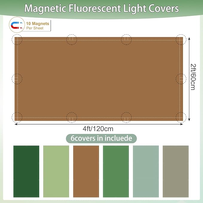 6pcs Magnetic Fluorescent Light Covers - Image 2