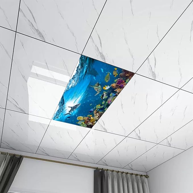 2 Pack Fluorescent Light Covers 4 X 2 Feet Underwater Paradise Magnetic Light - Image 7