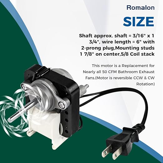 Wuzeautk Universal SM550 Bathroom Exhaust Vent Fan Motor Replacement Electric - Image 2