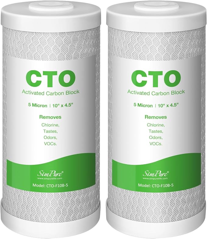 SimPure Whole House Water Filter Cartridges 5 Micron 10" x 4.5" CTO Activated by SimPure_Water