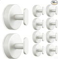 Suction Cup Hooks for Shower: 15 LB Strong Wall Hanger for Bathroom, Front door, Glass, Window, RV, Holder for Towel, Christmas Wreath, Coat, Loofah, Waterproof & Reusable, Cream White 10-Pack